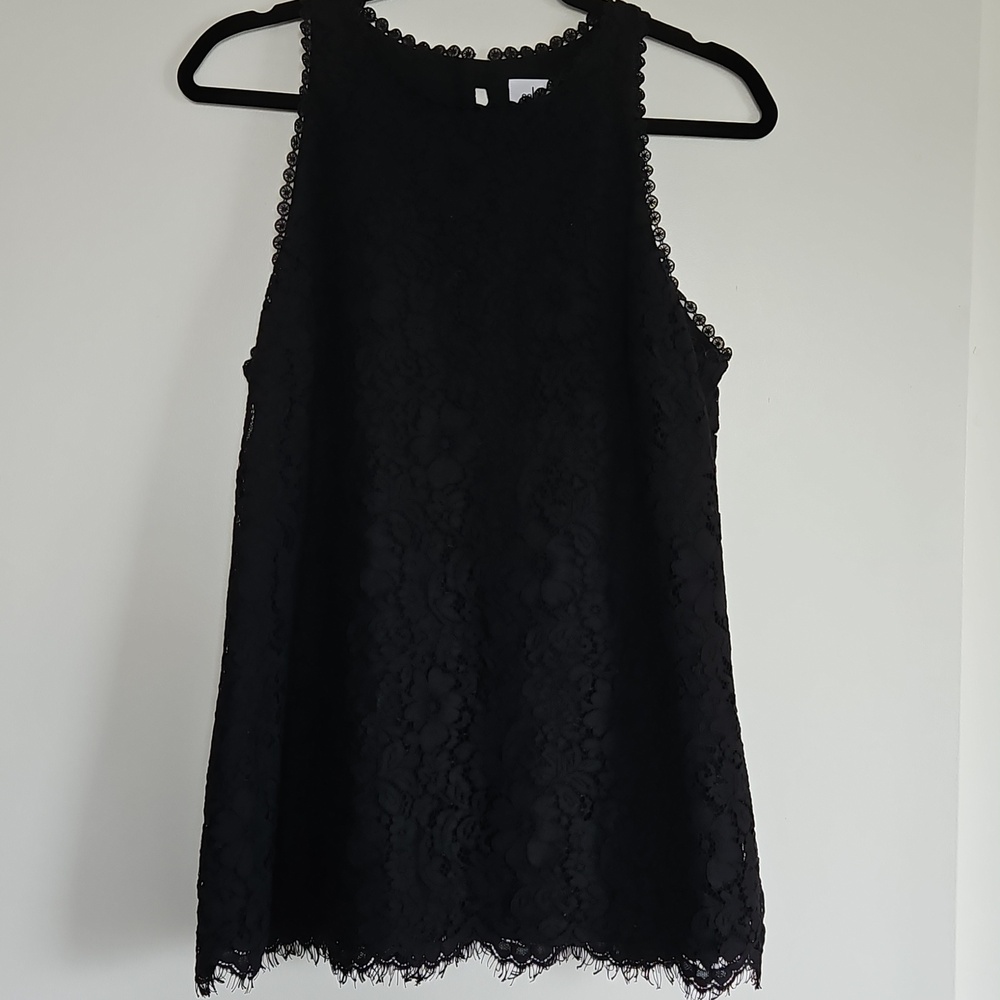 CAbi Black Lace Top Size M